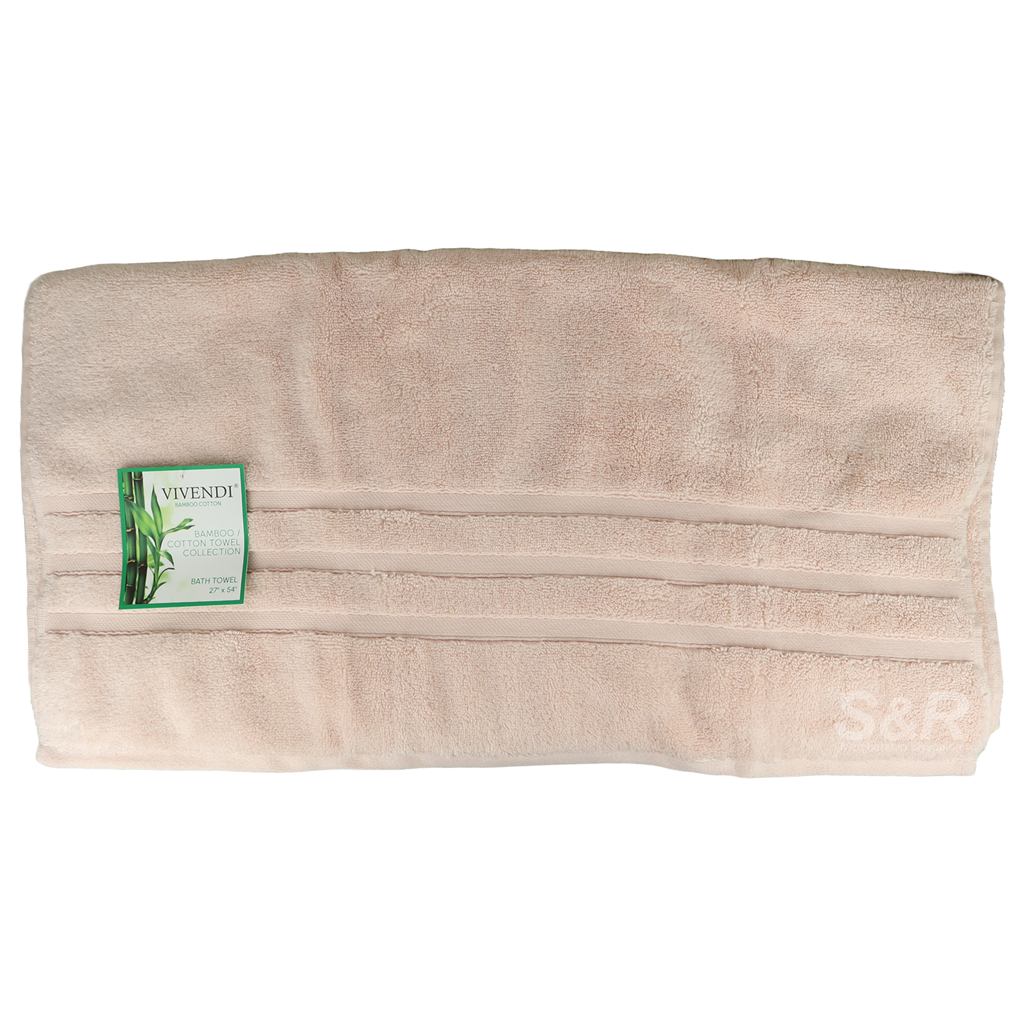Vivendi Bamboo Cotton Bath Towel Soft Pink 27x54in Vivendi Bamboo Cotton Bath Towel Soft Pink 27x54in